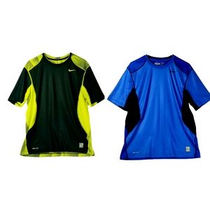 2 Nike Pro Compression Dri Fit Training Shirts